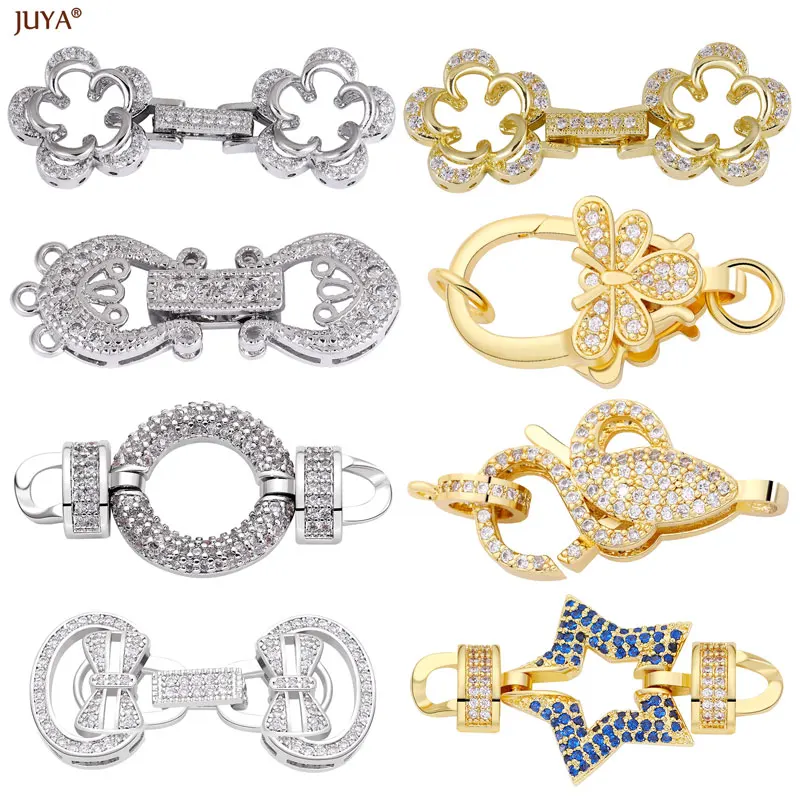 Various Clasps Fasteners Paved CZ High Quality Hooks Connectors For DIY Bracelets Necklaces Jewelry Making Supplies Accessories