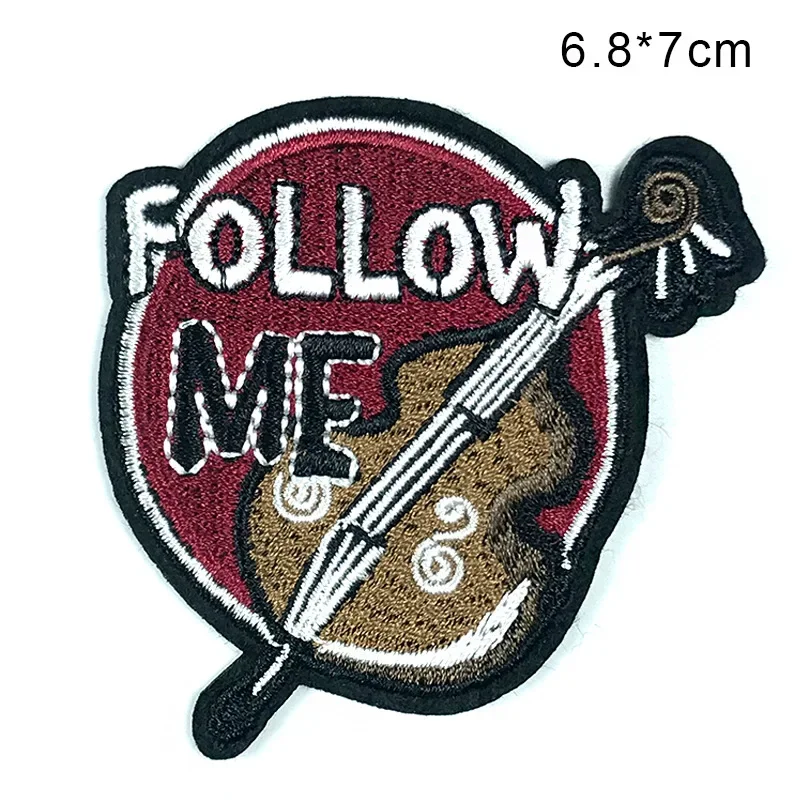 Patches Violin, Saxophone, Headset, Listening To Music, Adhesive-backed Embroidered Cloth Sticker Ironing