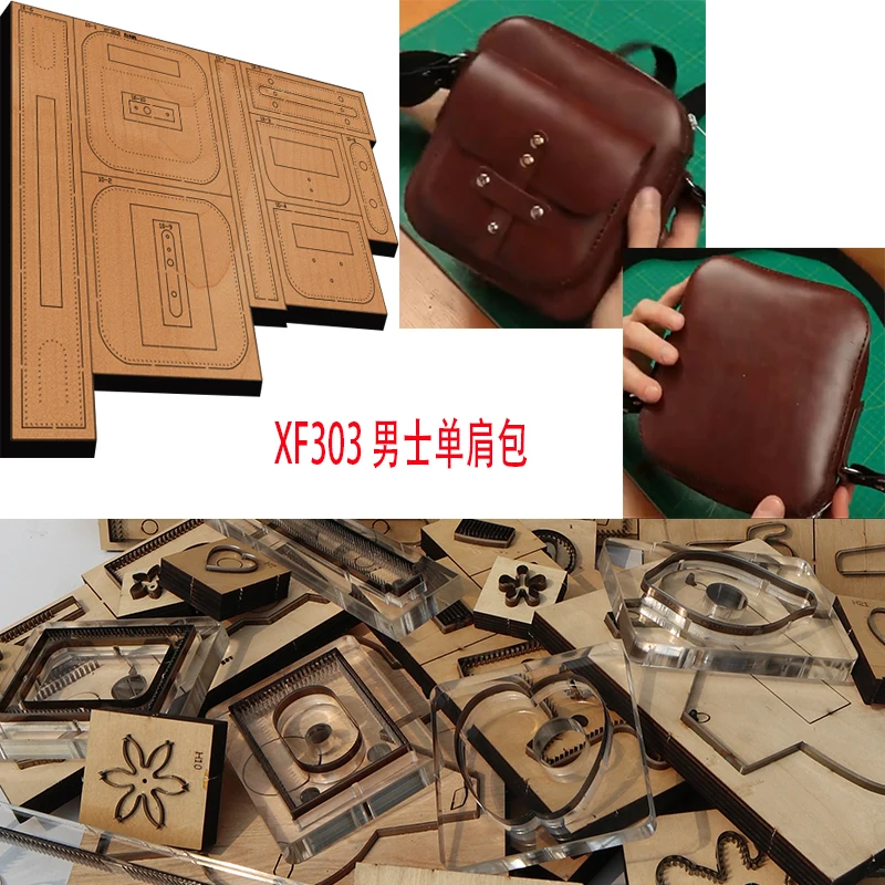 New Japan Steel Blade Wooden Die  shoulder bag for men Leather Craft Punch Hand Tool Cut Knife Mould XF303