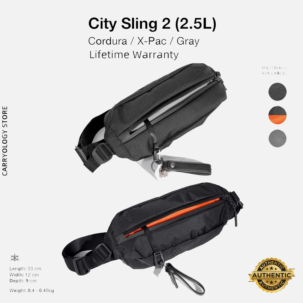 

City Sling 2 (X-Pac / 1680D Ballistic Nylon) Bag with Lifetime Warranty, 100% Authentic, Compact Crossbody Urban EDC Pack