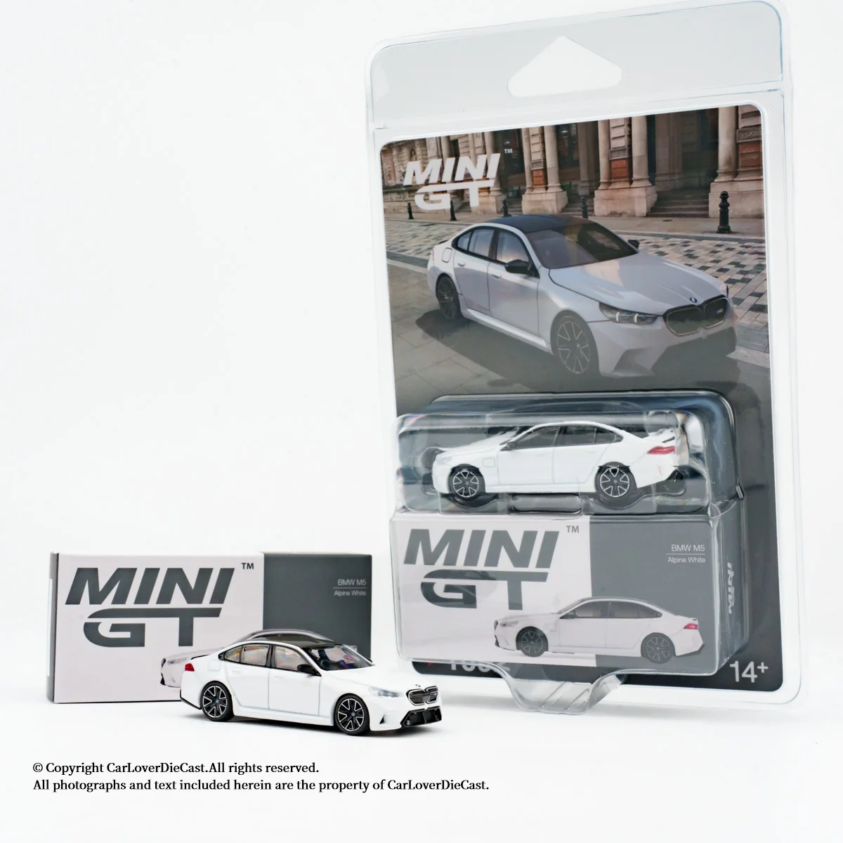 

MINIGT 1:64 BMW M5 Alpine White Alloy Diecast Car Model Collection