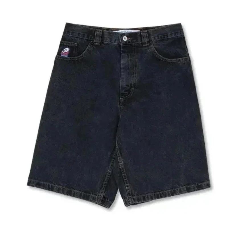 Shorts jeans de cintura alta com padrão tigre, azul retrô, calças largas, estilo hip-hop americano, calção casual de basquete Y2k, novo