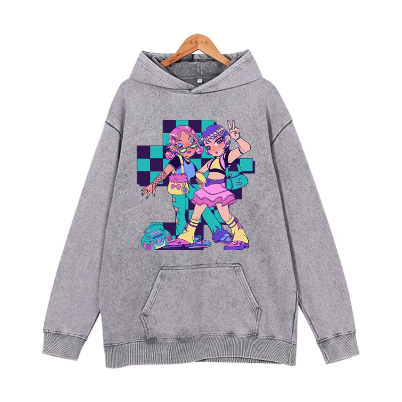 Hip hop girl group round neck autumn and winter cotton heavyweight women's casual hoodie women's fashion trend loose hoodie