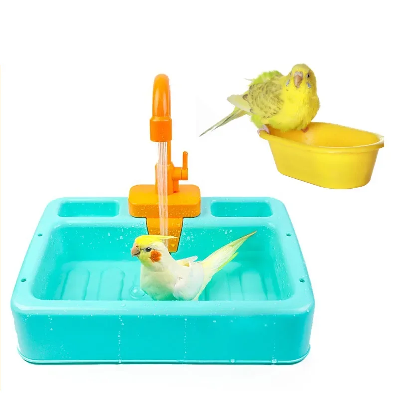 Parrot Bathtub Bird Shower Bath Cage Basin Parrot Bath Basin Parrot Shower Bowl Parrot Toy Bird Bathtub Kids Kitchen Sink Toys