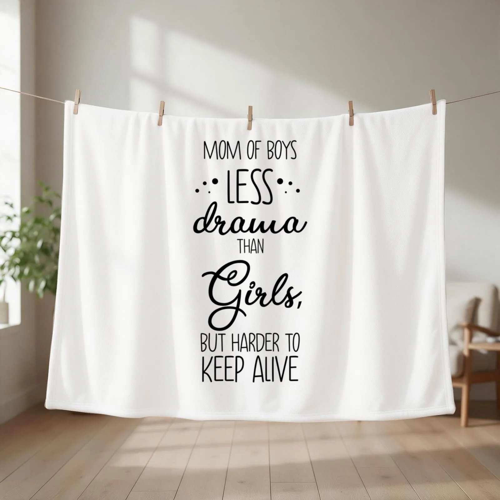 mom of boys less drama than girls, but harder to keep alive Throw Blanket Bed covers Travel bed plaid Hair Blankets