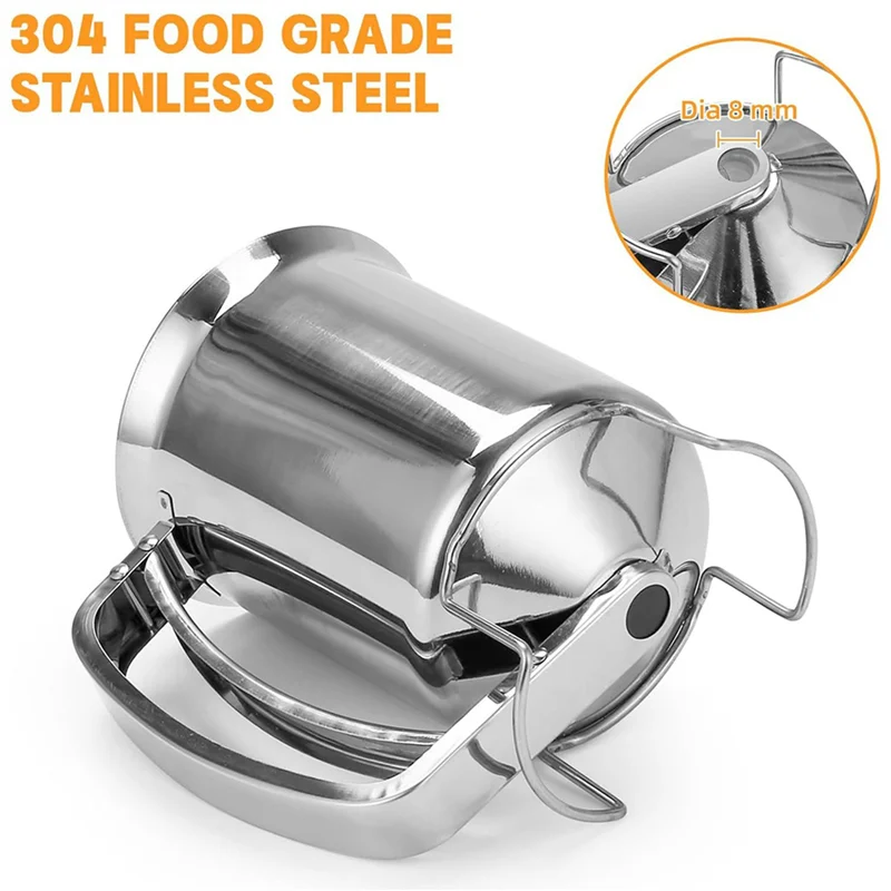 

2X 2 In 1 Stainless Steel 800Ml Batter Dispenser With Squeeze Handle, Pancake Pourer Batter Pitcher Mixing Baking Tool-A68E