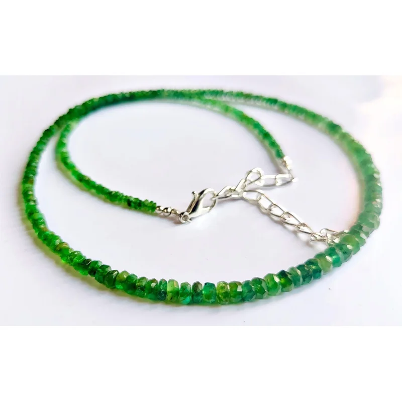 

Натуральные изумрудные граненые бусины 3-4 мм, ожерелье 18 дюймов, для подарка, многофункциональное, для женщин.