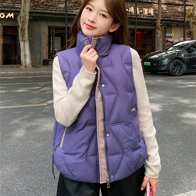 2025New Down Cotton Vest Women Parka Autumn Winter Jacket Coat Korean Sleeveless Jacket Warm Female Waistcoat Tops Chaleco Mujer