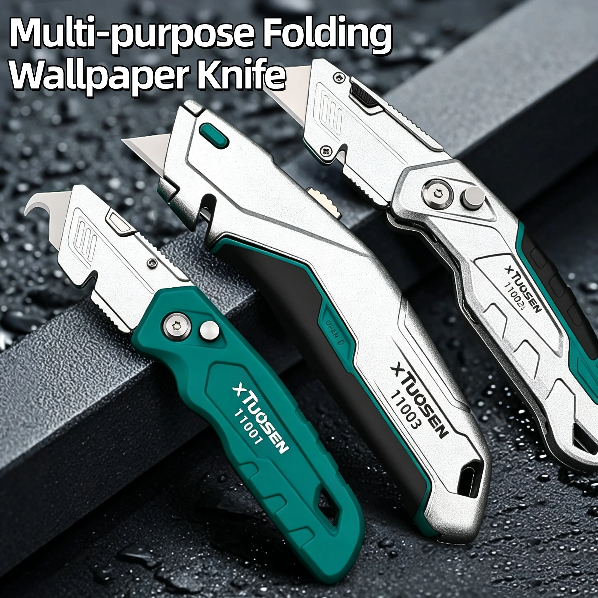 Woodworking Wallpaper - Klappbares Universalmesser aus Aluminiumlegierung, multifunktionaler, robuster