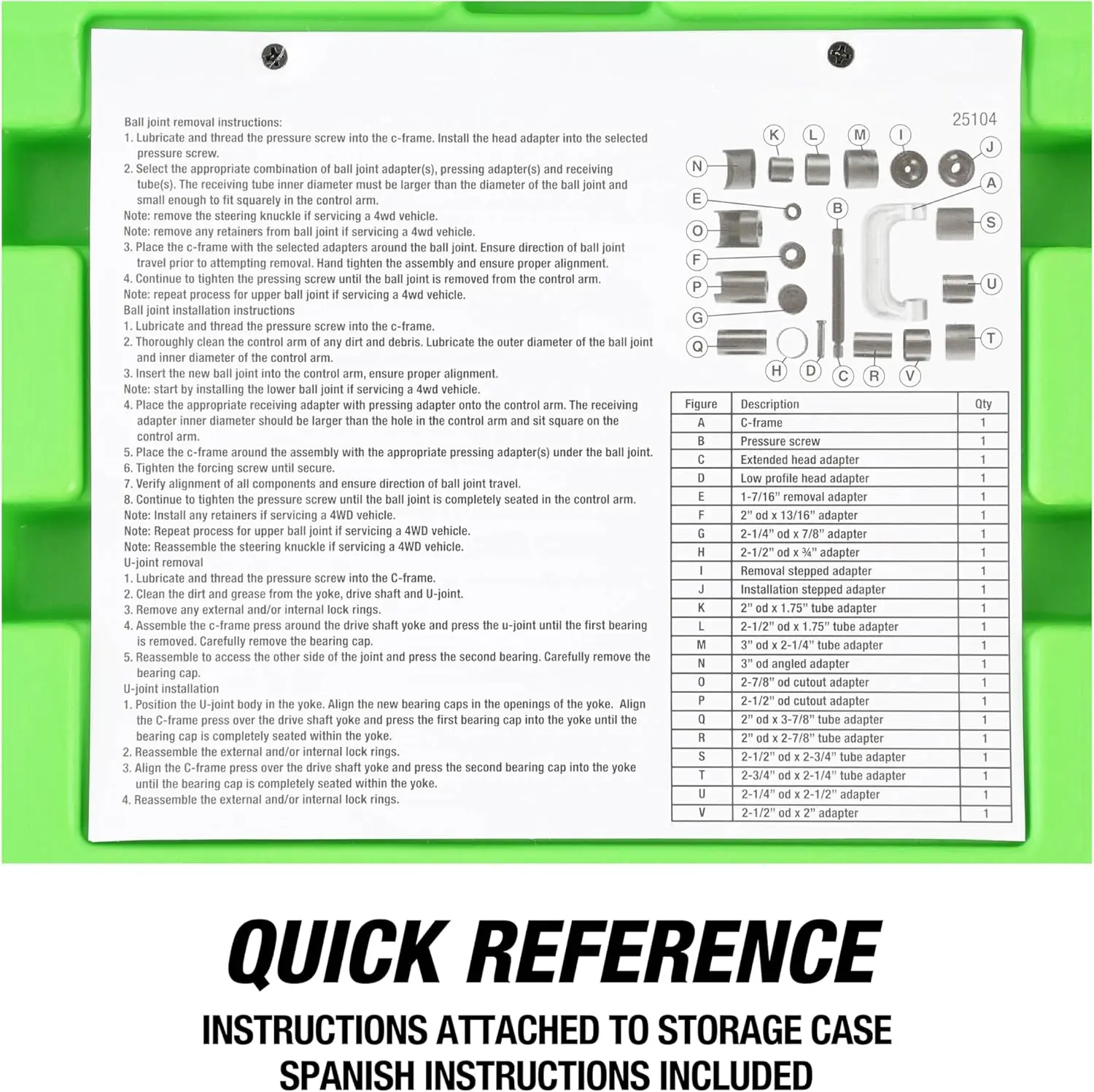 21-Piece Ball Joint Press Kit for Upper/Lower Joints, U-Joints & Brake Pins - Compatible with 2WD/4WD Vehicles
