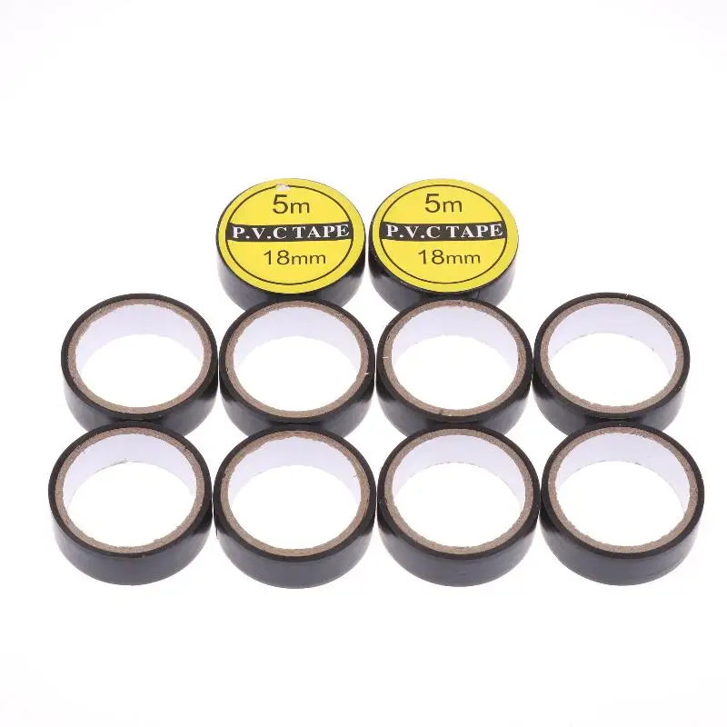 10 قطع من الشريط الكهربائي المطاطي الأسود عالي الحرارة - لاصق عازل مرن متين للاستخدام الصناعي والمنزل والميكانيكي