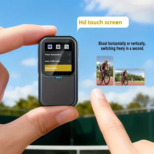Imagen 2 del producto Cámara de acción de pulgar 5K, 4K, 60FPS, estabilización de pantalla táctil de 6 ejes, cámara deportiva de bolsillo, cámara corporal magnética impermeable para motocicleta