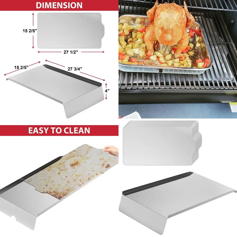 

Stainless Steel Heat Baffle and 5-Pack Drip Pan Liners for Pellet Grills, Compatible with Pro 780 Model