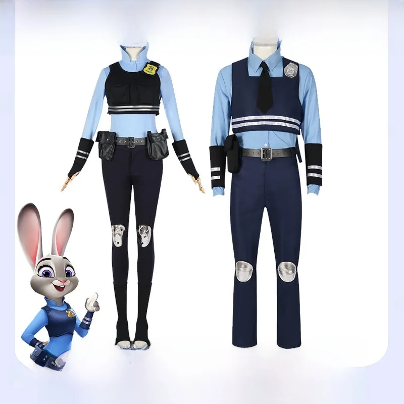 

loween Costume Crazy Animal Ci Rabbit Officer Judy Cosplay Performance Clothes Women's Festival Carnival Outfit