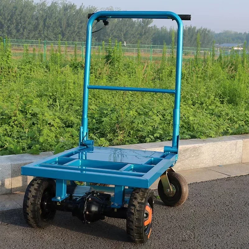 Electric Flatbed Hand Truck—Elevator-Accessible, Electrophoretic-Coated Frame, High-Torque Hand Truck, Solid Tires