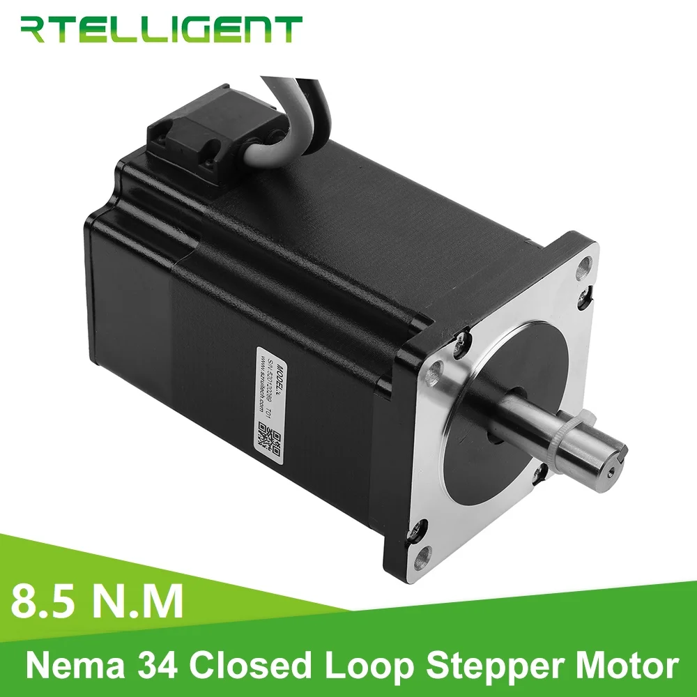 Rtelligent High Torque Nema 34 86AM85ED 8.5N.M Hybird CNC Closed Loop Stepper Motor Easy Servo Motor Step-servo with Encoder