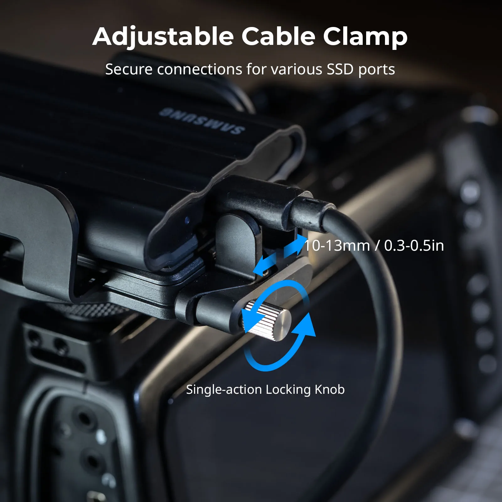مشبك تثبيت عالمي من SmallRig لـ SSD الخارجي مع الأحذية الباردة/طرق التثبيت MagSafe لهاتف Samsung T5 T7 SSD SanDisk 5196