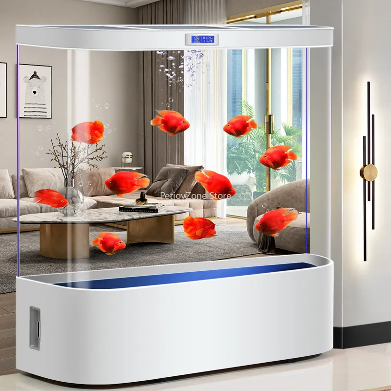2026 New Floor-Standing Crystal Clear Goldfish Tank, Medium Large Auto Circulation Aquarium No Water Change For Home Living Room