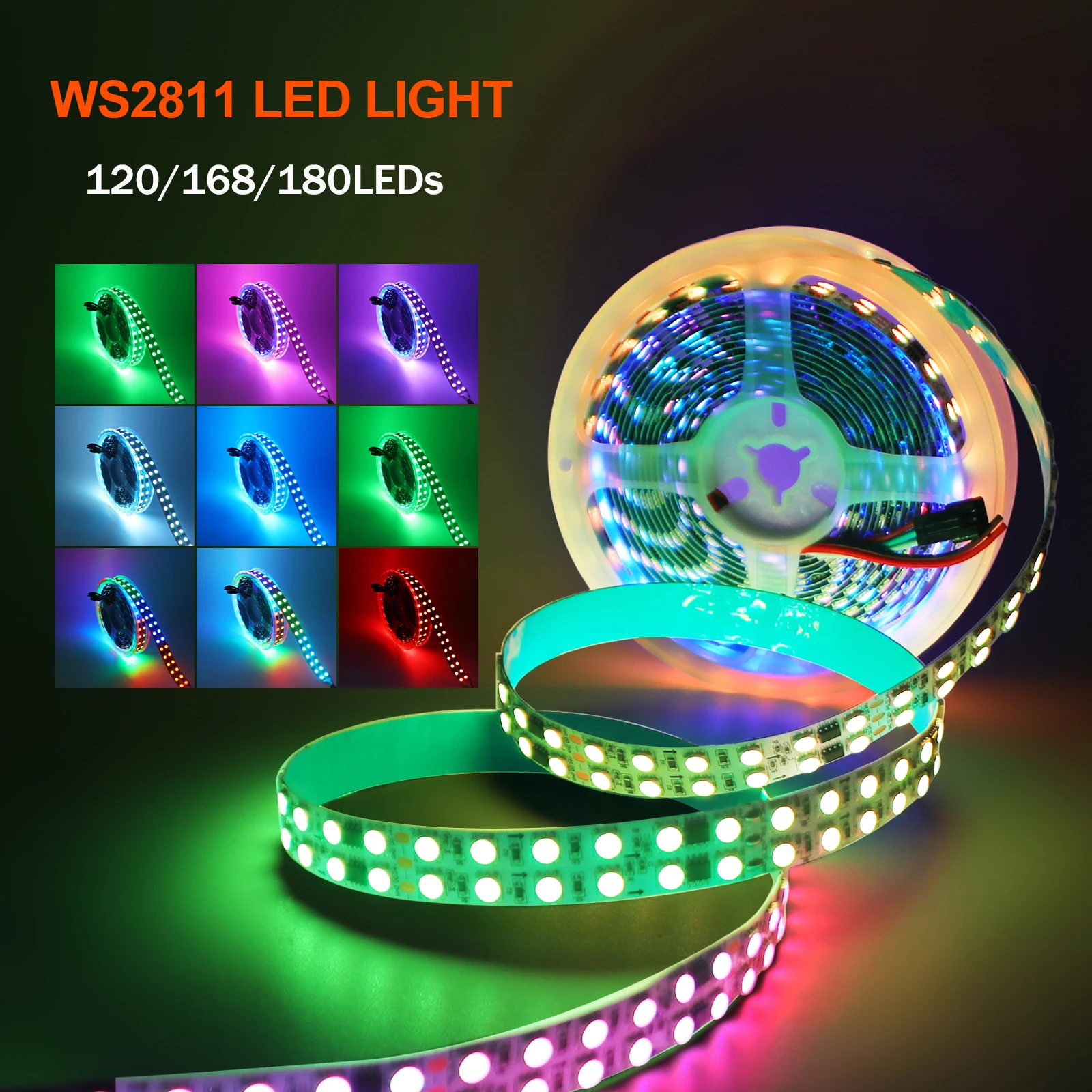 

5M WS2811 Dream Color LED Strip Light 12V 24V 5050 RGB 120/168/180LEDs Flexible Addressable pixel LED Tape TV Backlight Bedroom