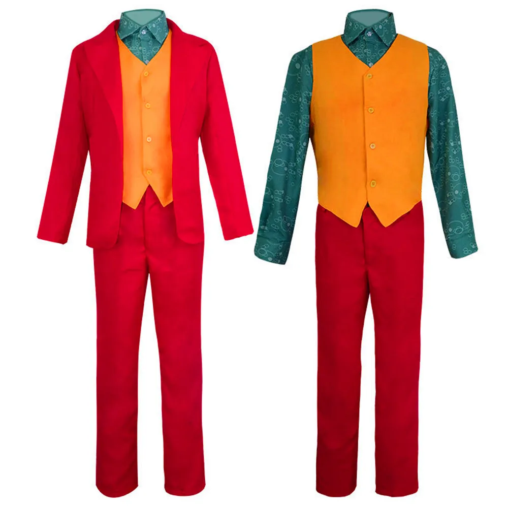 Costume de Cosplay du Film Joker, Joaquin Phoenix, Arthur Fleck, Uniforme de Clown Effrayant, avec GlaPants, pour ixd'Halloween, Trempé