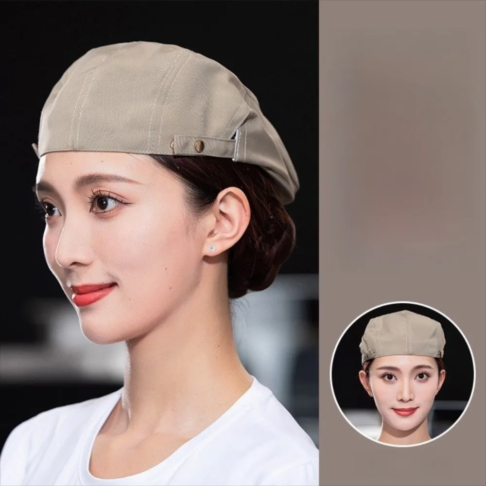 Creative Breathable Beret Hat Oil-resistant Comfortable Service Cap Canvas Male Chef Hat Restaurant BBQ Restaurant Kitchen