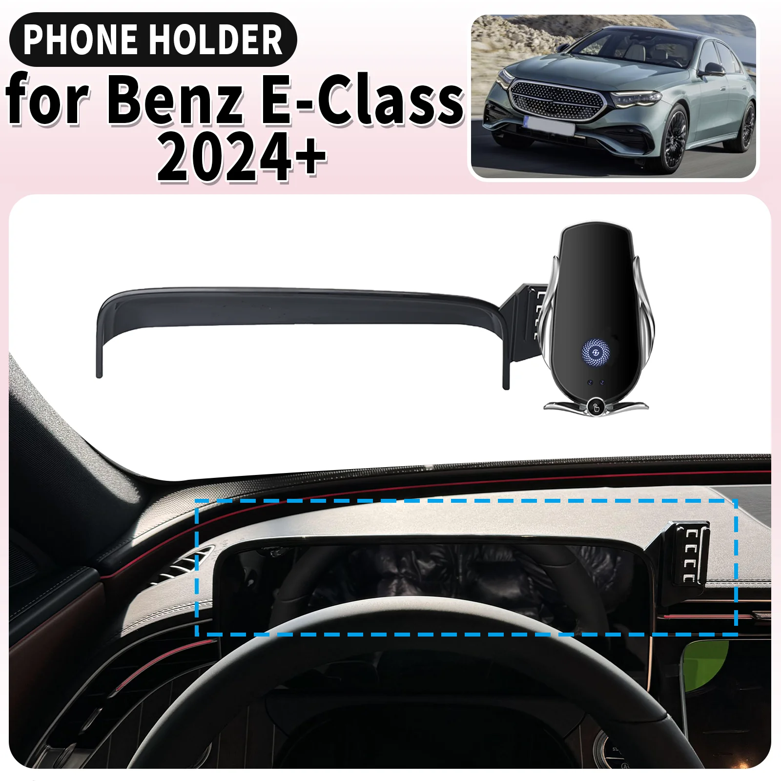 

fit for Mercedes-Benz E-Class 2024-2025 E Class W214 Car​​ Screen Base Mount Phone Holder Dedicated Clip-On Navigation Bracket
