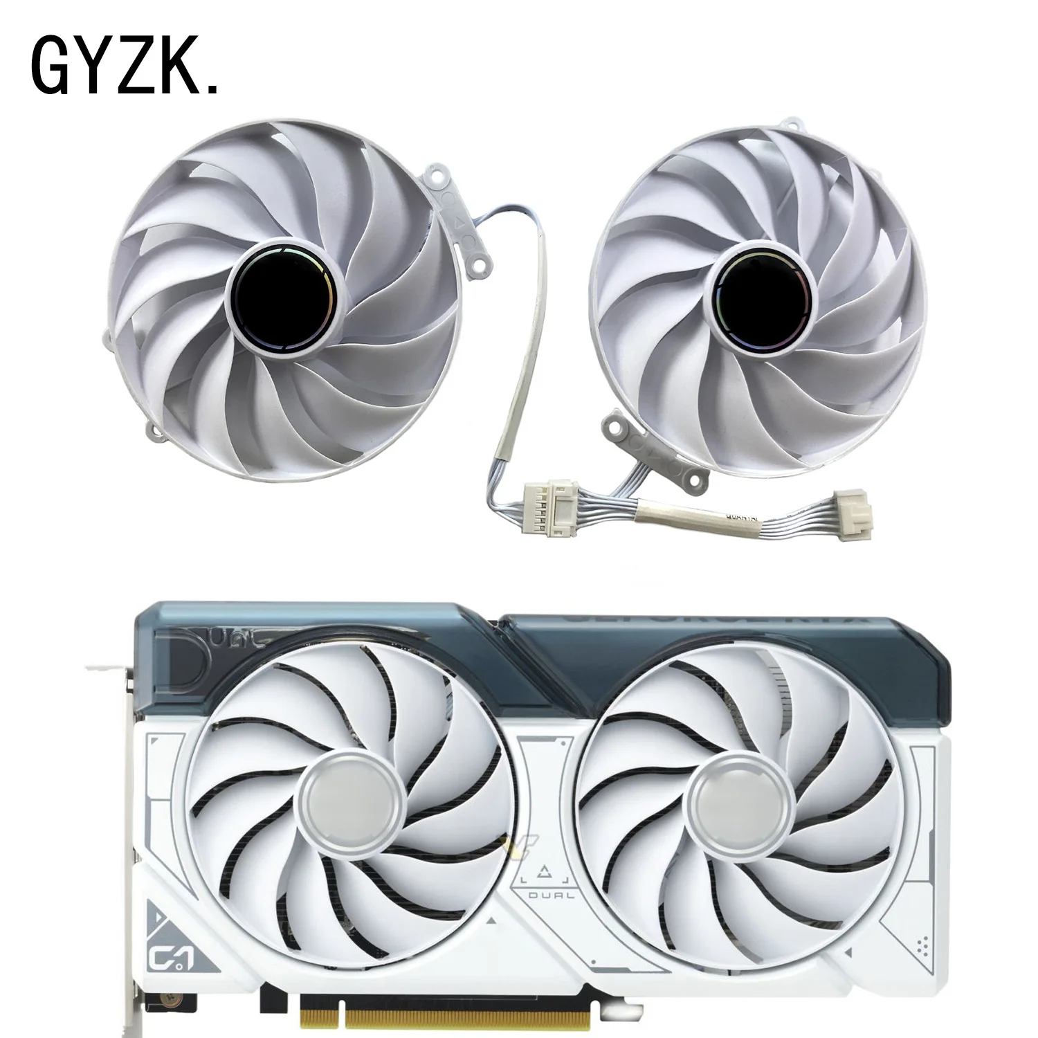 New For ASUS GeForce RTX4060 4060ti 4070 4070S DUAL EVO WHITE OC Graphics Card Replacement Fan