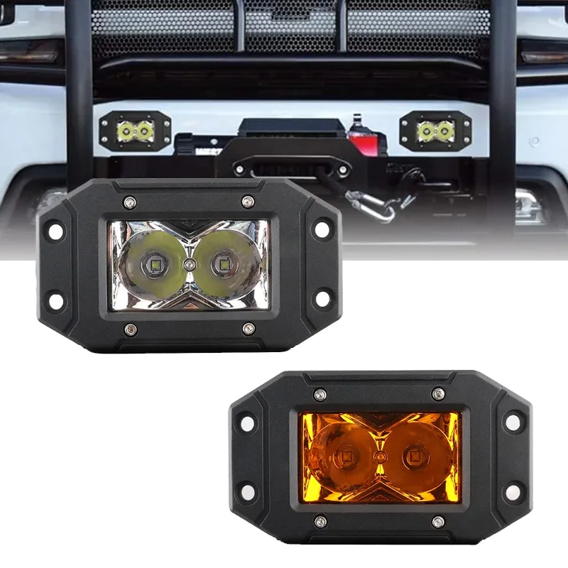 

Flush Mount LED Pods Flood Work Light Bar Waterproof White/Yellow Led Work Bar For 4x4 Offroad Backup Pickup Car Motor ATV SUV