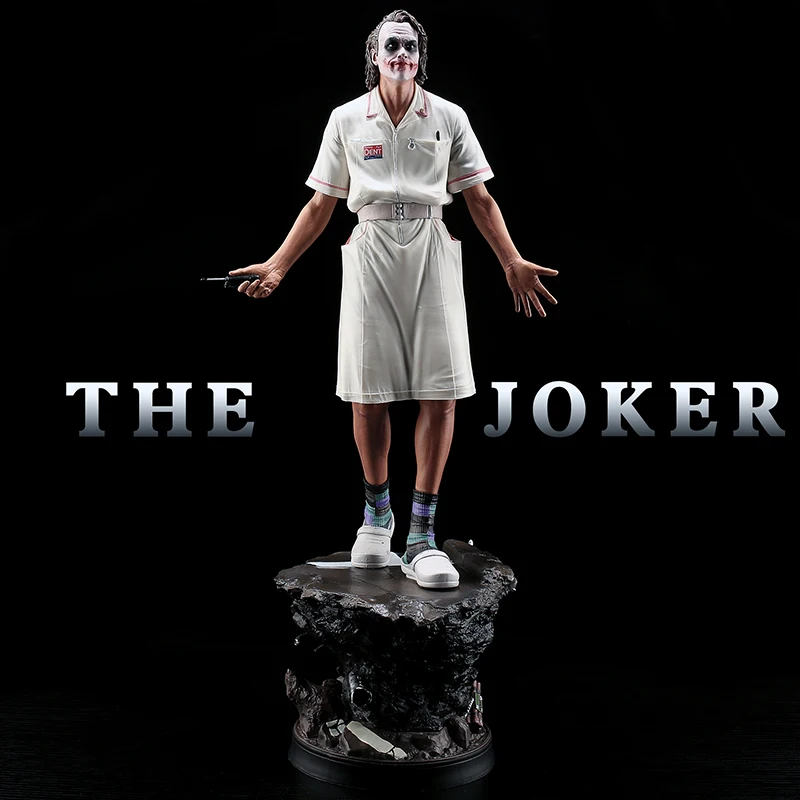 

New 54cm Suicide Squad Dc Heath Ledger Nurse Uniform Joker Figure Joker Standing Scene Model Handmade Ornament Resin Statue Toy