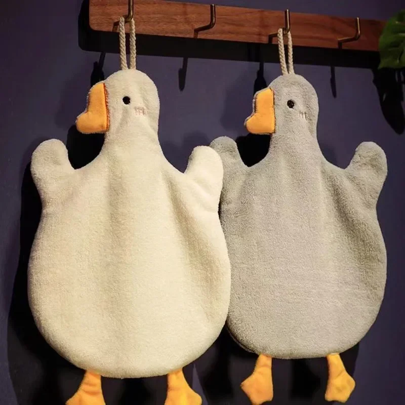 

1PC Cartoon Goose Hand Towel Kitchen Bathroom Hand Towel Hanging Type with Super Water Absorption Quick Drying It Is Hard