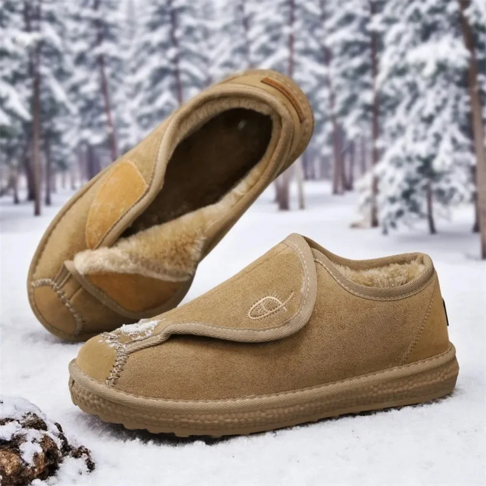 

Men's Snow Boots 2026 Winter Warm Cotton Shoes with Velvet, One Step Cold proof Shoes, Bread Shoes