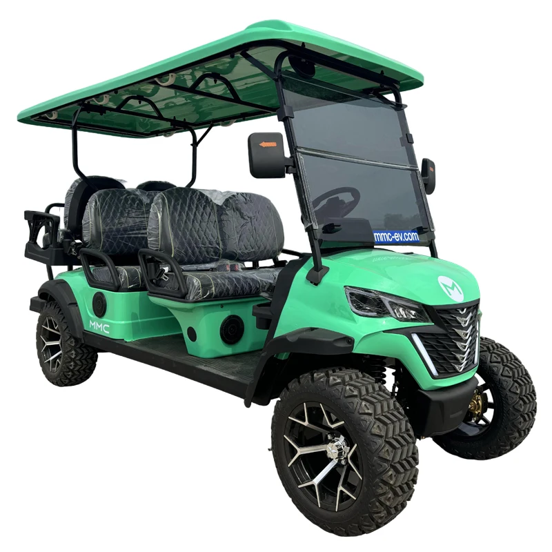 Tea Colors Folding The Windshield 60/72v 4+2 Seater 5000/7000w Lithium Off Road Golf Cart Hunting Electric Golf Buggy