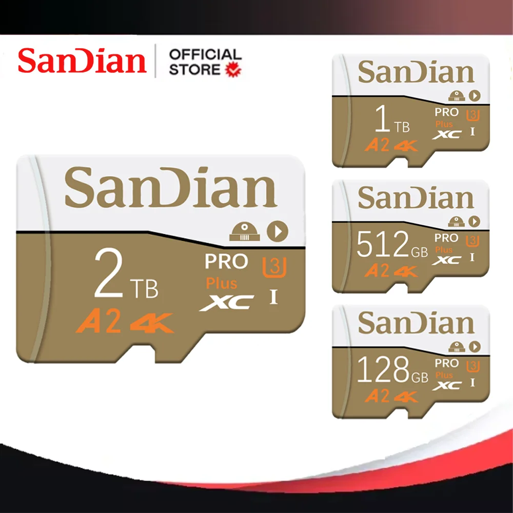 Original Micro TF SD Card 512GB 256GB 128GB 64GB A2 C10 TF Card Usb Flash 32GB Memory Card 100mb/s SD Card With SD Adapter