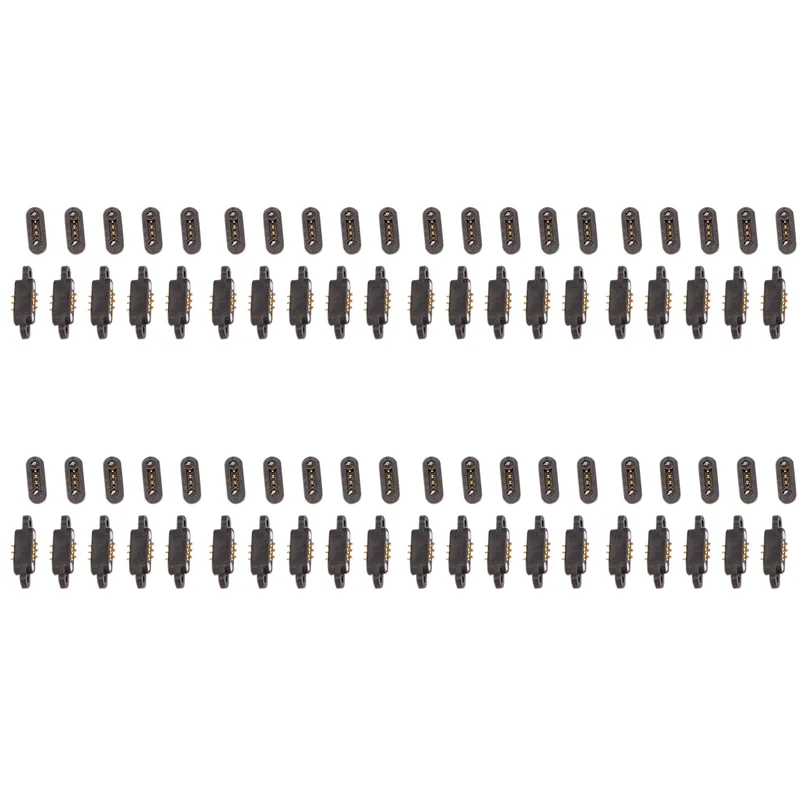 

50 Pairs Spring Loaded Magnetic Pogo Pin Connector 3 Positions Magnets Pitch 2.3MM Through Holes Male Female Probe