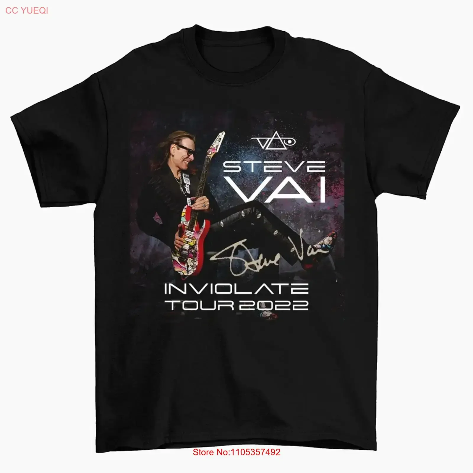 STEVE VAI Inviolate Tour T-Shirt aus Baumwolle für S 234XL FR177 Vintage Washed Stylische Grafik Atmungsaktive Unisex-Mode Streetwear