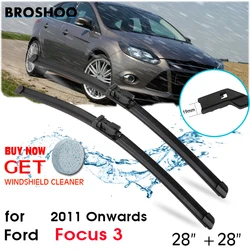 BROSHOO Car Windscreen Wipers Blade For Ford Focus 3 2011- 28+28 Inch 1Pair Soft Rubber Windshield Wiper Blades Auto Accessories