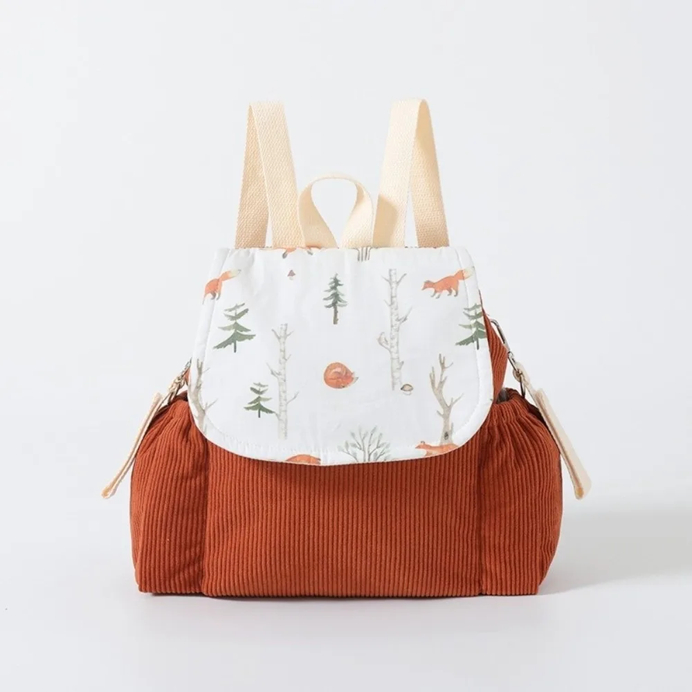 New Solid Color Anti Lost Backpack Corduroy Lightweight Children's School Bag Anti Lost Strap Adjustable Toddler Backpack Gift