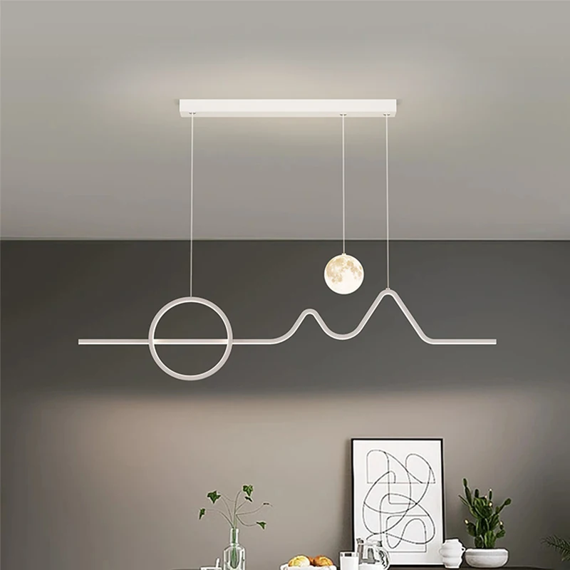 Nowoczesne lampy wiszące LED do jadalni salon Nordic kuchnia stół lampa wisząca biuro minimalistyczny pasek wiszący światło