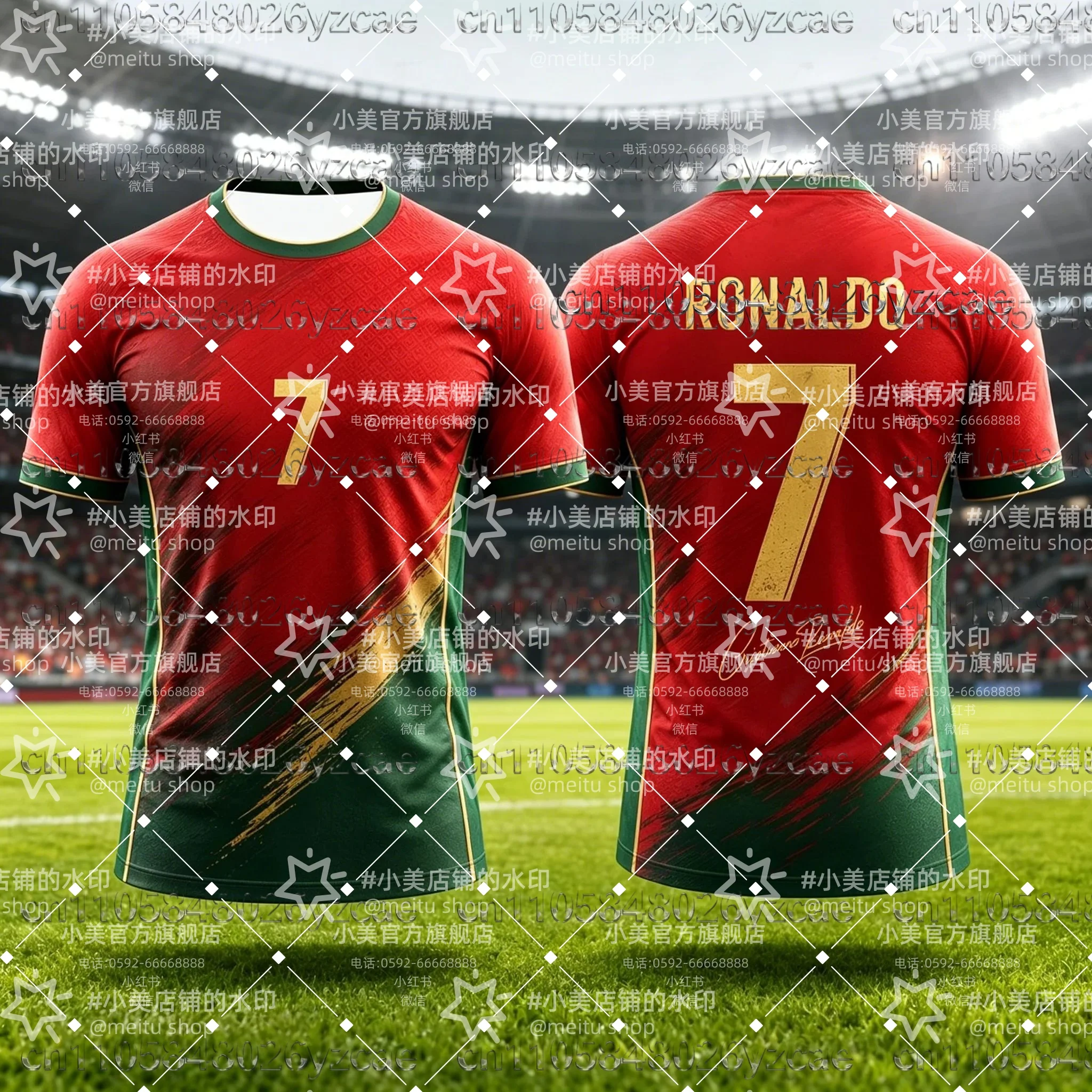 Ronaldo Football Jersey for Kids and Adults New Fan Commemorative 3D Soccer Shirt Men's Breathable Quick Dry Training Kids Tee