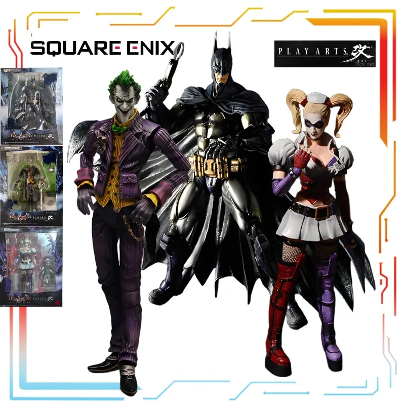 SQEX Original PlayArts Transforms Into Movable Dolls Arkham Asylum Joker Anime Action Figure Model Toys Model Gifts for Boys
