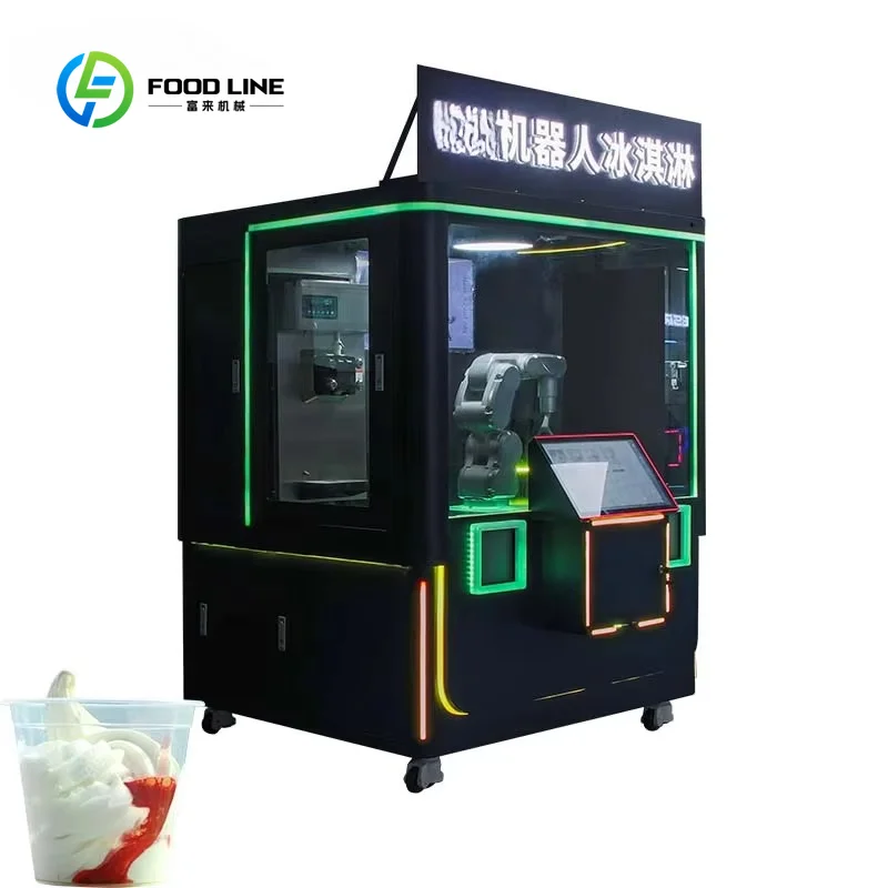24 Hour Ice Cream Robot Smart Self Service Ice Cream Vending Machine Automatic Soft Serve Machine for Mall Shop
