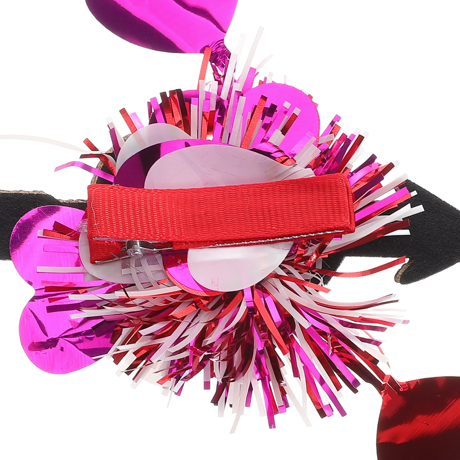 مشابك شعر على شكل قلب بشريط لامع لامع، مشابك تمساح للأطفال والبنات، إكسسوارات شعر لعيد الحب #3