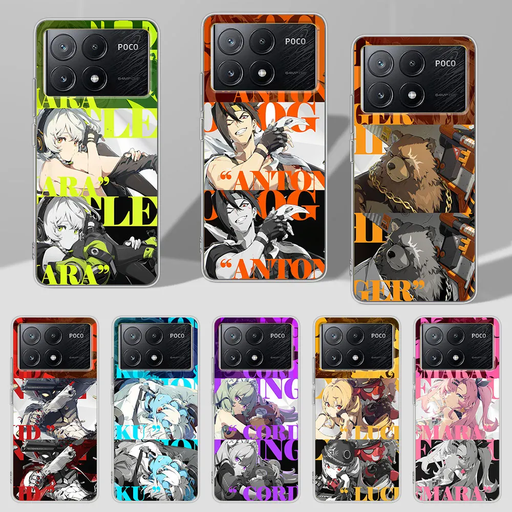 ZZZ Zenless Zone Zero Case for Xiaomi Poco X6 X4 F4 X3 X5 F5 M5s Pocophone F1 F3 M3 F2 M4 Pro M5 TPU Transparent Phone Cover