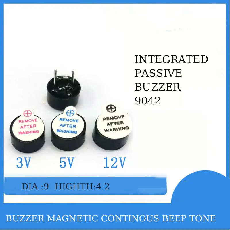 

100pcs 9042 Integrated Passive Buzzer 16 ohm 16Ω AC 3V 3.3V 9*4.2mm 9x4.2mm Piezo Buzzers Speaker Electronic 188