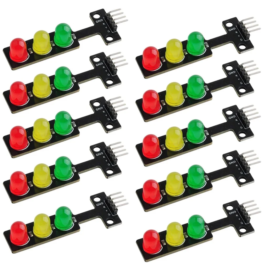 1/5/10PCS 5V Traffic Light LED Display Module for Arduino Red Yellow Green LED RGB-Traffic Light for Traffic Light System Module