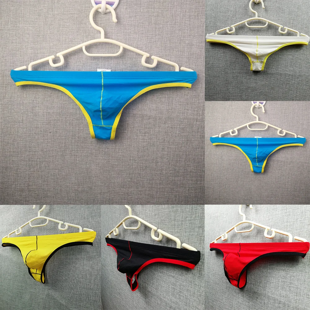 Mens Sexy Thong Soft Mini Bugle Pouch Bikini Underpants Low Waist Elasticity Lingerie T-back Ultra-Thin Breathable Underwear