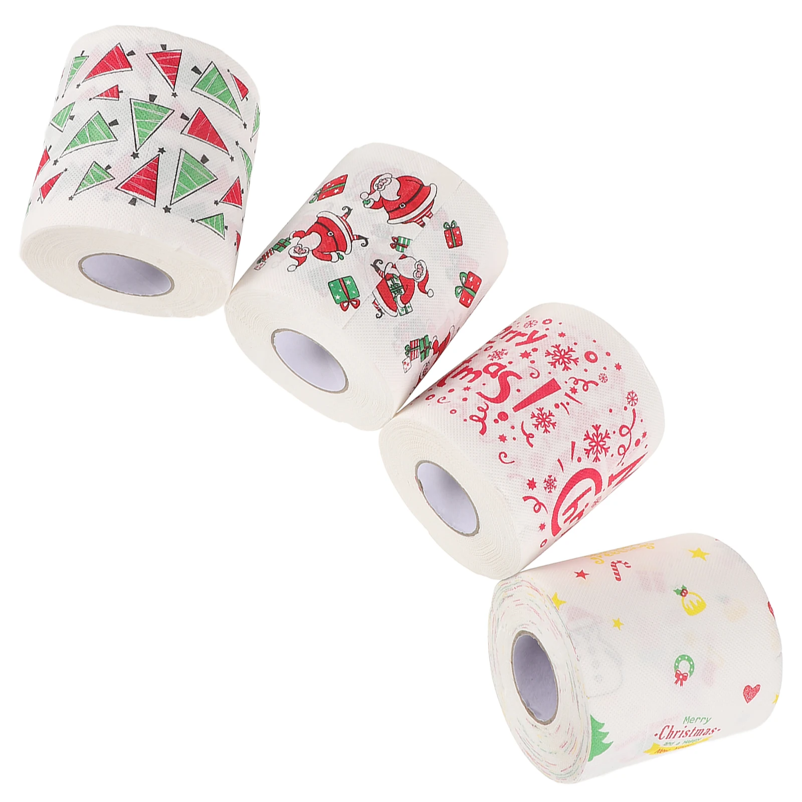 

4 Rolls Christmas Theme Paper Funny Color Toilet Creative Napkin Bathroom Supplies Double Layer
