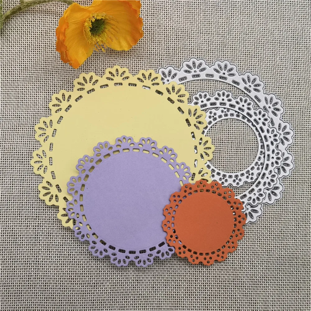 3pcs/set Circle Frames Metal Cutting Dies Stencils For DIY Scrapbooking Decorative Embossing Handcraft Template