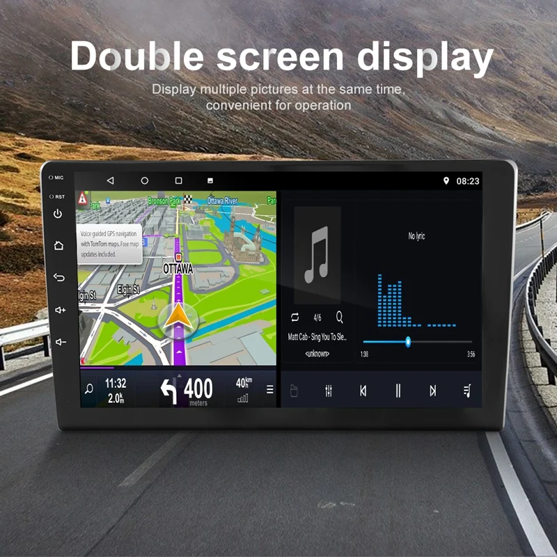 

9 Inch Split Screen WIFI Car Stereo Android 9.1 MP5 Player Support GPS 3 Screen Simultaneous Video Player