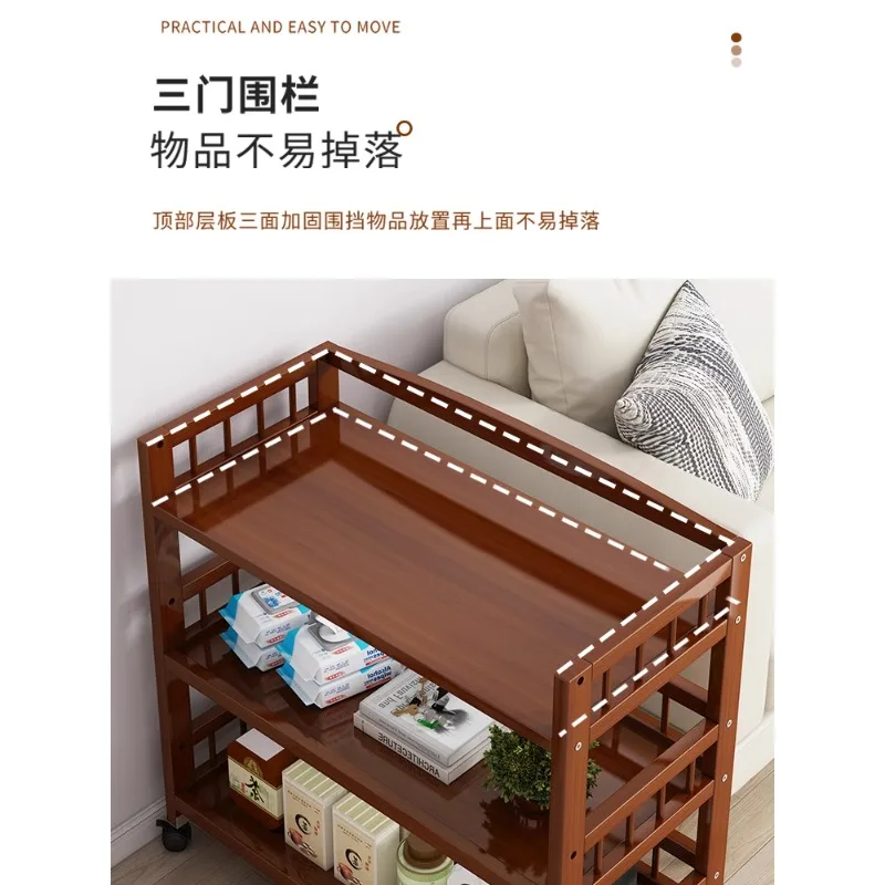 Rack mobile cart living room tea set tea display cabinet against the wall storage cabinet multi-layer  shelf  cabinet